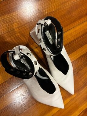 Rag & Bone Women's Victory Slingback Heeled Mule white Leather